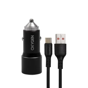 شارژر فندکی 20 وات اکسیژن مدل AC-07 به همراه کابل شارژ