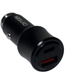 شارژر فندکی 52.5 وات اکسیژن مدل AC-10 | دو پورت USB و Type-C