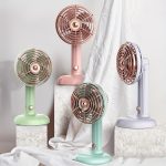 پنکه و استند موبایل FY060 | شارژی، رومیزی و با طراحی رترو - Image 4