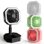 پنکه رومیزی چراغ دار مدل مربعی | خنکی + نور LED - Image 2