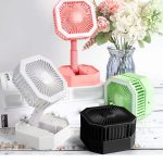 پنکه رومیزی چراغ دار مدل مربعی | خنکی + نور LED - Image 3