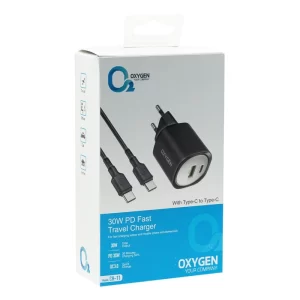 شارژر دیواری 30 وات اکسیژن مدل CH-11 | PD و QC3.0 همراه کابل Type-C